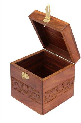 RUSHVILLE Handmade Wooden Money Box with Lock | Wooden Coin Box | Wooden Money Bank