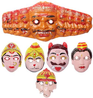 Confidence Multi Character Traditional Costume Face Mask For Kids