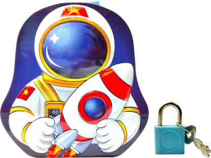 SABIRAT New Astronaut Money Bank For Kids With Lock & Key [Pack Of: 1, Multicolor] Coin Bank