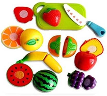 AS TRADERS Learning Vegetable and Fruit Cutting Play Set with Velcro Joint for Fun