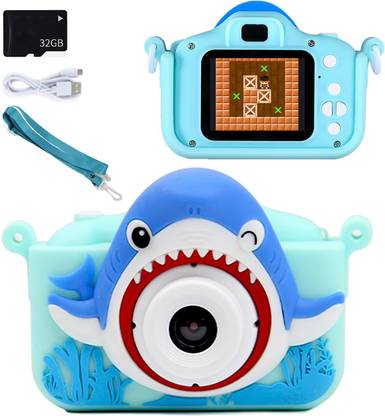 SABIRAT Shark Digital Video & Selfie Camera for Toddler, Rechargeable [Pack Of: 1, Blue]