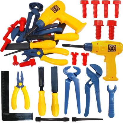 मिनी गिफ्ट्स Mechanical Tool Kit Toy Set for Kids, Engineer Workshop Tool Kit (18 Psc)