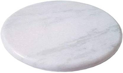 Sage Pure White Marble Roti Roller Rolling Board | Roti Maker| Round Board chakla Board