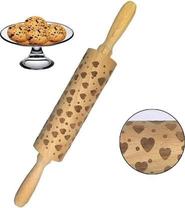kirfiz Embossing Rolling Pin Baking Cookies Dough Rolling Pin
