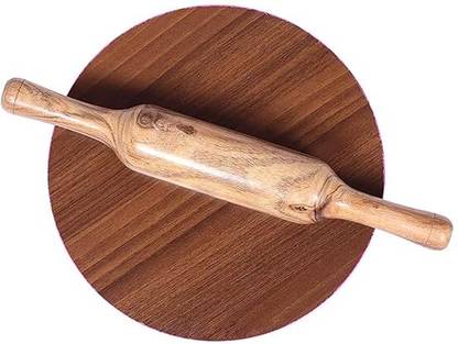 ASHA BARTHAN STORE Chapti Maker Roti Maker Wooden Chakla Balan Set Daily Use For Kitchen Tools Rolling Pin & Board