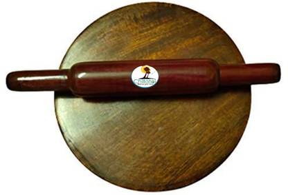 CHILLATAI Wooden Chakla Belan/Wooden Roti Roller/Chapathi Kattai 10 INCH Rolling Pin & Board