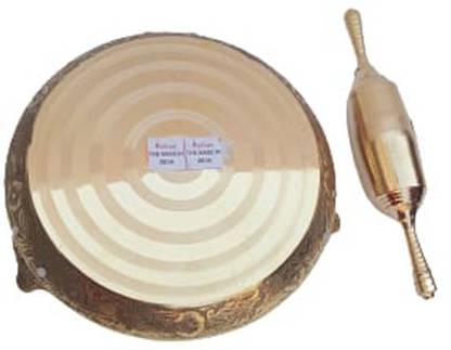 MiiArt brass chakla belan polpat for kitchen(size-8inch,polpat- 10inch,belan) 1pcs. Rolling Pin & Board