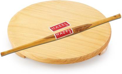 HAZEL Wood Polpat Chakla Roti Chapati Maker 24 cm With Wood Roti Roller Belan Rolling Pin 36 cm Rolling Pin & Board