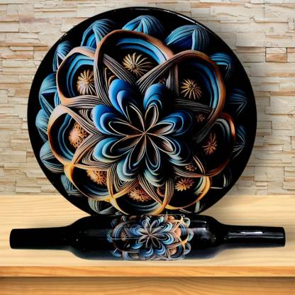 Elitekitch Black 3D Printed design Rolling Pin & Board