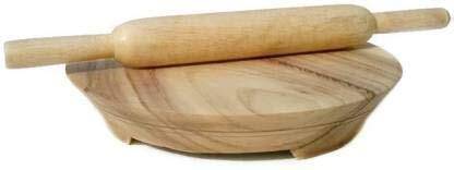 rushabh collections Wooden Chakla Single Piece of Wood without any Joint with Belan Rolling Pin & Board
