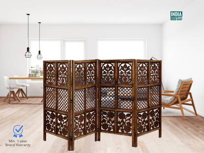 Soul Light Art Wooden Partitions Wood Room Divider Partition for Living Room Brown (4 Panel) Solid Wood Decorative Screen Partition