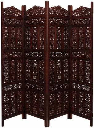 Artesia Handcrafted 4 Panel Wooden Room Partition & Room Divider (Brown) Solid Wood Decorative Screen Partition Solid Wood Decorative Screen Partition