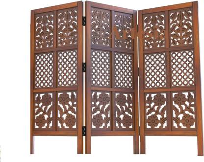 Decorhand •	Handcrafted 3 Panel Wooden MDF Room Divider Screen Solid Wood Decorative Screen Partition