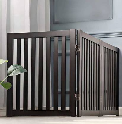 AS Wooden Handicraft 3 Panel Baby Gate for Stairs Step Over FenceforStairs Baby Safety Fence Dog Gate Solid Wood Decorative Screen Partition