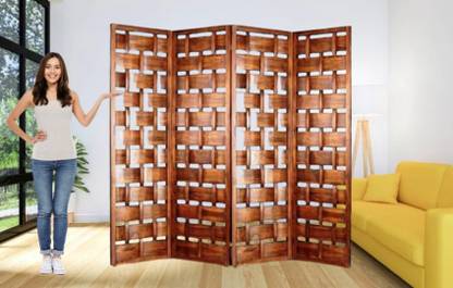 Soul Light Art Handcrafted Partition New Net Look Covered Room Divider Separator Panel (4) Solid Wood Decorative Screen Partition