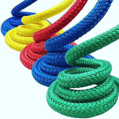 LYGER BY ABNASHI Multi-Purpose Nylon Braided Cotton Rope Indoor and Outdoor Purpose-10 MM Multicolor