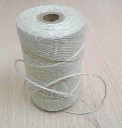 TEXMAX VENTURES Flax Twine, Flax Cord, 3 Ply Twisted Flax Twine, 250 grams / bobbin (Pack of 1) Natural