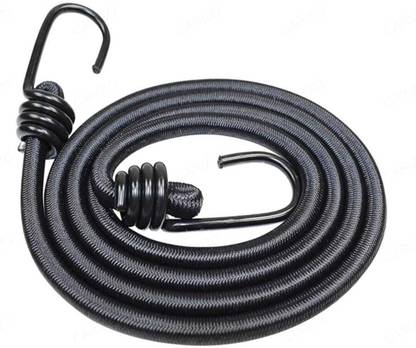 Quick Click Goods 10 Feet Clothes Drying Rope with Hooks | Matt black Stretchable Rope Black