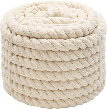 ChewInsane Cotton Rope 10mm Natural cotton Twisted For DIY and Craft Off white, Optical white, Red, Black, Blue