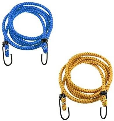 Utkarsh Set of 2 Pcs Multipurpose High Stretchable Elastic Rope/bungee Cord with Hooks Multicolor