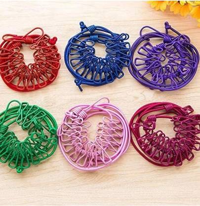 SHISHI Clothing Hanging 2 Hook Drying Roap Multicolor