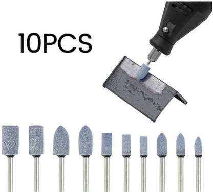 DKY TOOLS 10pcs Ceramic Stone Polishing Grinding Dremel Rotary Die Grinder Drill Bit Tool 2.9mm Rotary Bit Set