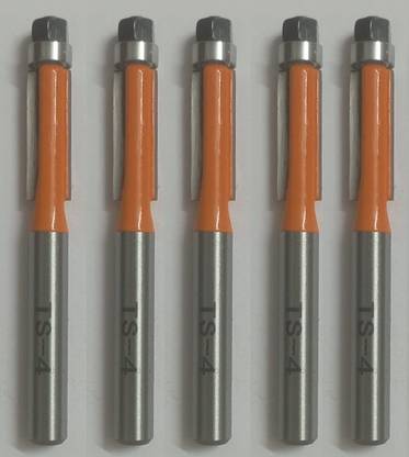 Tequila 5 Pc BEARING FLUSH TRIMMER BITS TS-4 [SHANK=6.35MM X 7MM X CUTTING BLADE=20MM] Rotary Bit Set