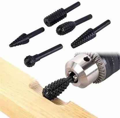 KP2 Drill Bits Set Wood Carving File Rasp Drill Bit of 5 Pcs 1/4" 6mm Drill Bits Set Wood Carving File Rasp Drill Bit of 5 Pcs 1/4" 6mm Rotary Bit Set