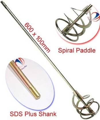 Mass Pro SDS Plus 1Pc Paint Mixing Rod 600 x 100mm Paint Mixer For Drill Mixer Paint Stirrer Drill Attachment Rotary Bit Set