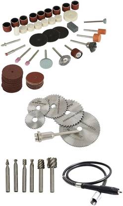 Digital Craft 105Pc Rotary Tool Set Grinder Shaft 6pc HSS Rotary Burs 6Pc Circular Saw Blade Rotary Tool