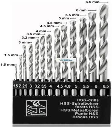 Kshivi DB:3 Premium Drill Bits 13 Pc High Speed Steel Drill Bit Set For Wood, Metal, Plastic