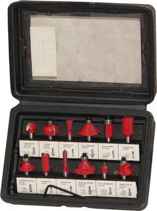 Digital Craft 12pcs 8mm Router Bit Set Trimming Straight Milling Cutter Wood Bits Tungsten Carbide Cutting Woodworking Trimming Rotary Tool