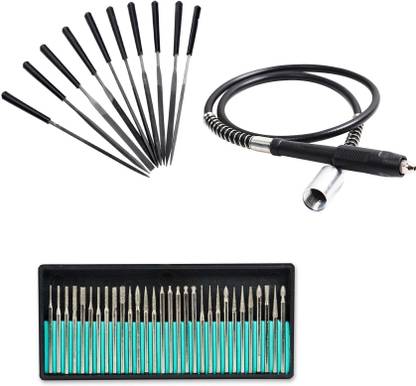 Digital Craft 10Pc 4x160 Needle File Set,30Pc Diamond Burs Set,Die Grinder Shaft, 10Pc 4x160 Needle File Set,30Pc Diamond Burs Set,Die Grinder Shaft, Rotary Tool