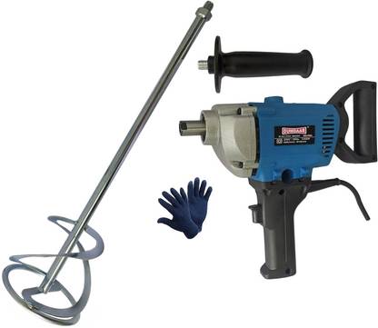 DUMDAAR 6 MONTHS WARRANTY 100% Copper Winding 1250W Electric Paint Mixer with Rod and GLOVES for Putty Paste, Paint Mixing and etc Rotary Tool