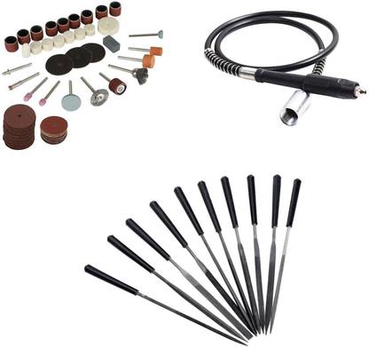 Digital Craft 105Pc Rotary Tools Set,Die Grinder Shaft,10Pc 4x160 Needle File Set, Rotary Tool