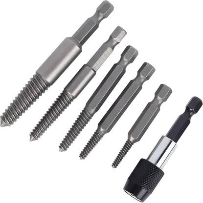 RanPra BROKEN SCREW AND BOLT REMOVER BIT WITH HEX MAGNETIC ADAPTOR Broken Bolt Screw Extractor Set for Broken bolt and screw remover Rotary Tool