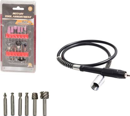 Digital Craft 12Pc Rotary Tools Set,6Pc HSS Rotary Burs Set,Die Grinder Shaft, Rotary Tool