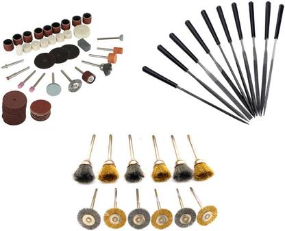 Digital Craft 105Pc Rotary Tools Set,10Pc 4x160 Needle File Set,12Pc Wire Brush Set, 105Pc Rotary Tools Set,10Pc 4x160 Needle File Set,12Pc Wire Brush Set, Rotary Tool