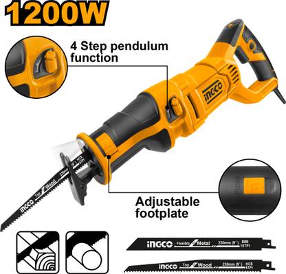 INGCO 1200w Reciprocating saw with Variable speed control RS12001 Rotary Tool