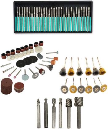 Digital Craft 12Pc Wire Brush 105Pc Rotary Tool Set 6Pc HSS Rotary Burs 30Pc Diamond Burs Rotary Tool