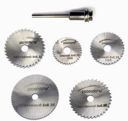 Digital Craft 6Pcs HSS Circular Saw Blade Set – Rotary Tool Cutting Discs Kit Compatible with Dremel, UniQual, MiniCraft – Mini Precision Blades for Wood, Plastic & Metal Rotary Tool