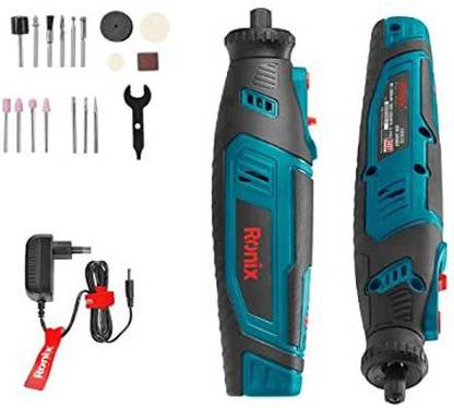 Ronix Premium Cordless Rotary Grinding Tool Kit Mini Die Grinder 8V / 2A, 3.2mm 26 Accessories and Variable Speed for Grinding, Cutting, Polishing, and Sanding Rotary Tool