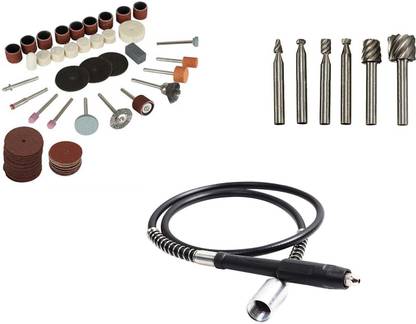 Digital Craft 105Pc Rotary Tools Set,6Pc HSS Rotary Burs Set,Die Grinder Shaft, Rotary Tool