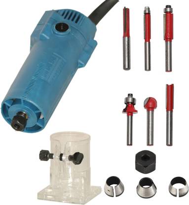 Digital Craft 1000W Wood Router & Edge Trimmer 30,000 RPM Rotary Tool with 6 Router Bits & 3 Collets (6mm, 8mm, 6.35mm) for Grooving, Engraving & Trimming Rotary Tool