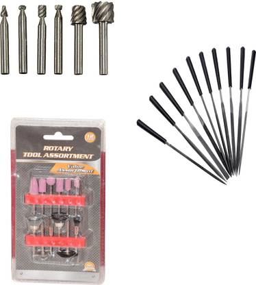 Digital Craft 6Pc HSS Rotary Burs Set,12Pc Rotary Tools Set,10Pc 4x160 Needle File Set, 6Pc HSS Rotary Burs Set,12Pc Rotary Tools Set,10Pc 4x160 Needle File Set, Rotary Tool