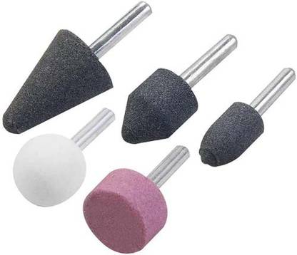 KMECOMM For polishing and modeling metal, wooden surfaces Rotary Mounted Grinding Stone 5Pcs Set 1/4 Rotary Tool