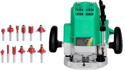 Digital Craft Power Electric Router for Wood Milling Engraving Slotting Trimming Hand Carving Carpentry Electric Trimmer 12pcs Shank Router Bit Set Trimming Straight Corner Beading Bits Rotary Tool