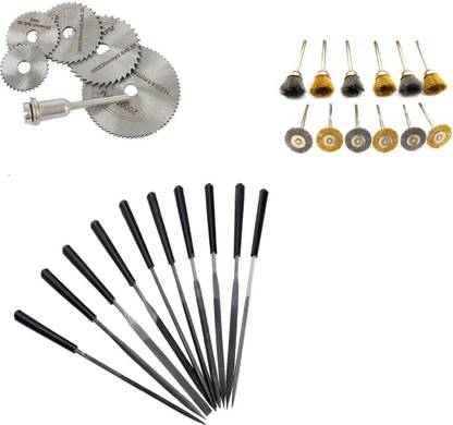 Digital Craft 6Pc Circular Saw Blade,10Pc 4x160 Needle File Set,12Pc Wire Brush Set, 6Pc Circular Saw Blade,10Pc 4x160 Needle File Set,12Pc Wire Brush Set, Rotary Tool