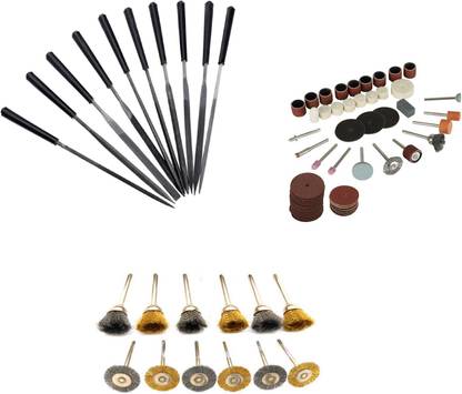 Digital Craft 10Pc 4x160 Needle File Set,105Pc Rotary Tools Set,12Pc Wire Brush Set, Rotary Tool