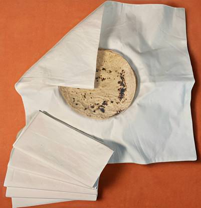 Alphanite Cotton Double Layer Roti Clothes Wrap (15x15 inches) Muslin Cheese Cloth Solid Roti Square Flap Cover